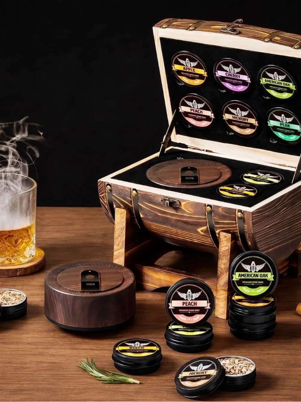 WHISKEY SMOKER KIT - Elegant Brown Whiskey Smoking Kit
